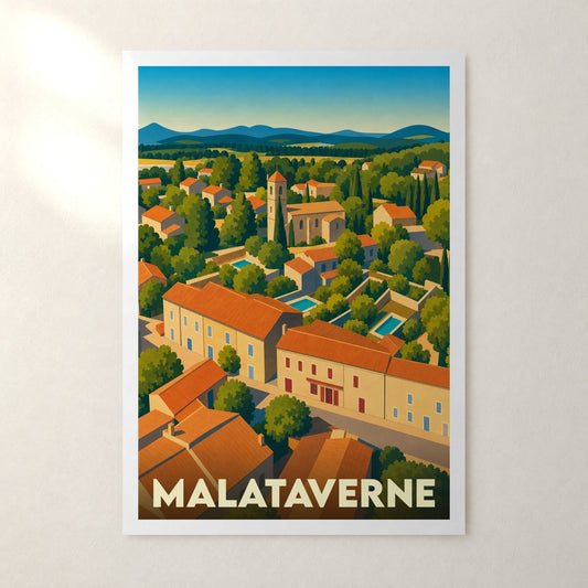 Affiche Malataverne – sans cadre, accrochée au mur