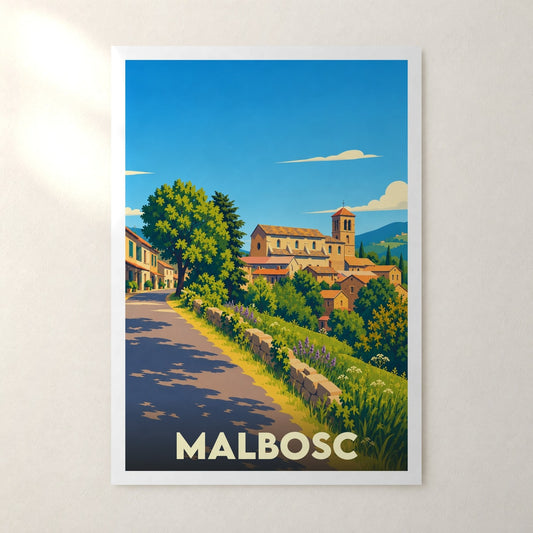 Affiche Malbosc – sans cadre, accrochée au mur