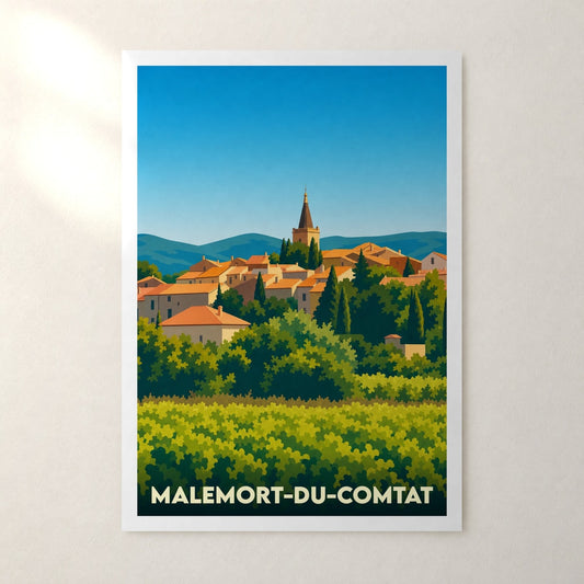 Affiche Malemort-du-Comtat – sans cadre, accrochée au mur