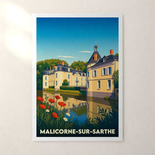 Affiche Malicorne-sur-Sarthe – sans cadre, accrochée au mur