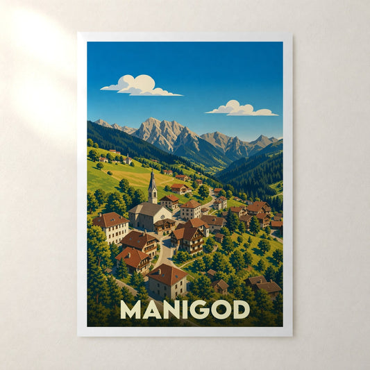 Affiche Manigod – sans cadre, accrochée au mur