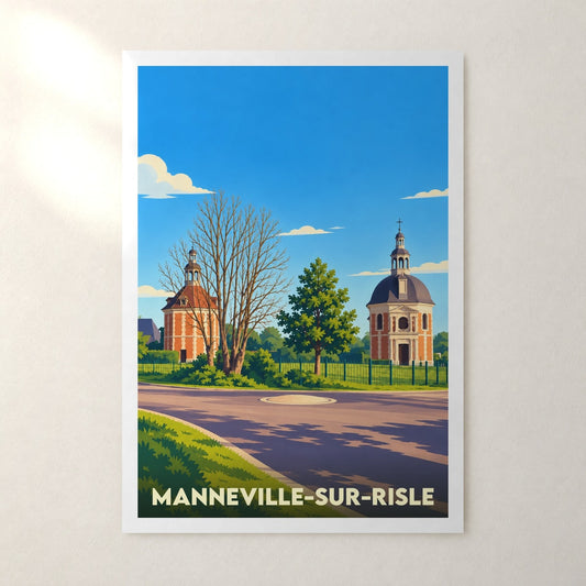 Affiche Manneville-sur-Risle – sans cadre, accrochée au mur