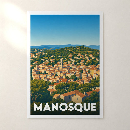 Affiche Manosque – sans cadre, accrochée au mur