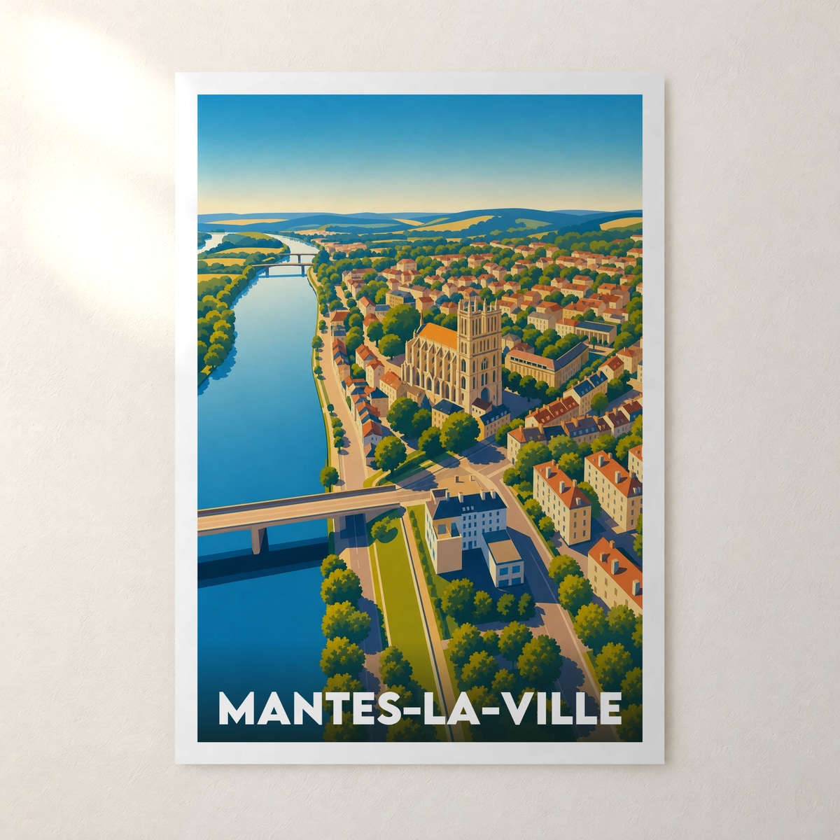 Affiche Mantes-la-Ville – sans cadre, accrochée au mur