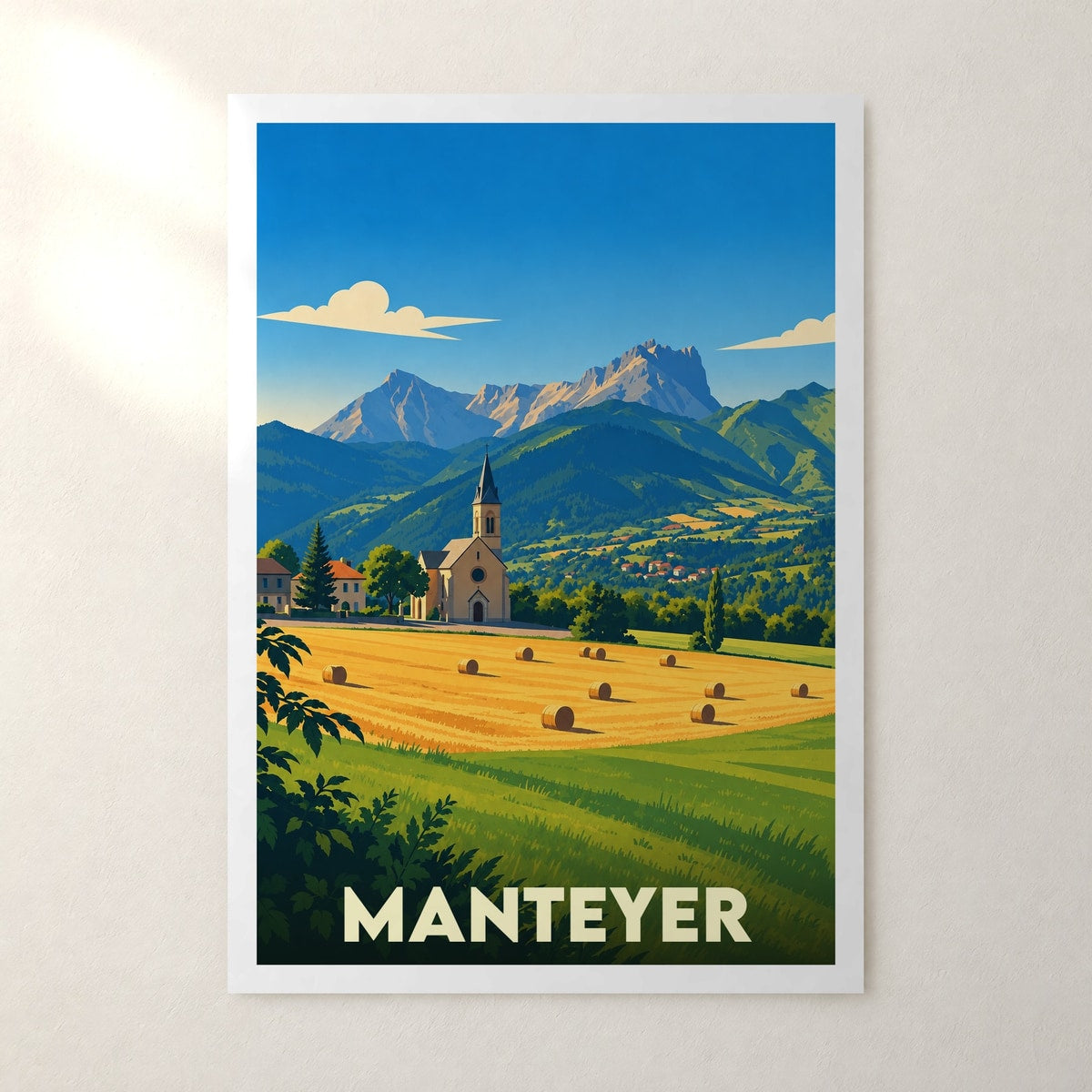 Affiche Manteyer – sans cadre, accrochée au mur