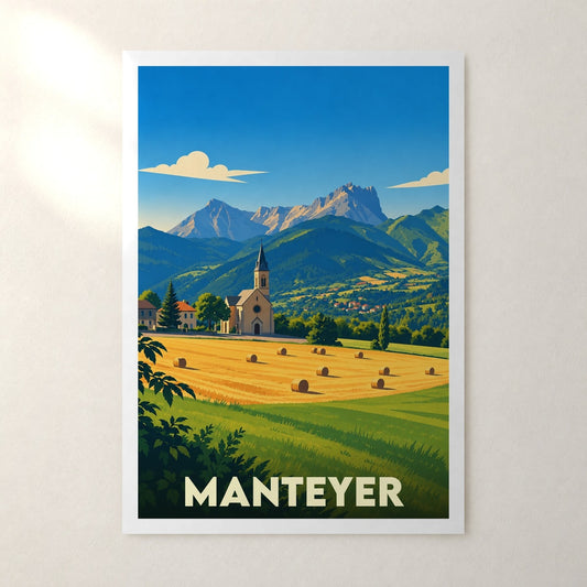 Affiche Manteyer – sans cadre, accrochée au mur