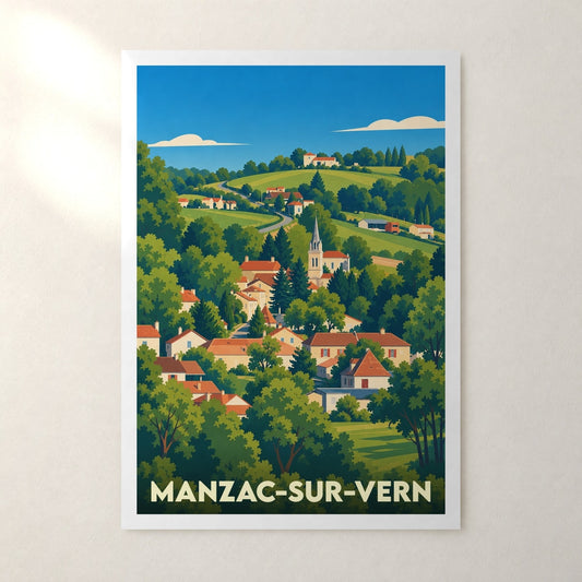 Affiche Manzac-sur-Vern – sans cadre, accrochée au mur