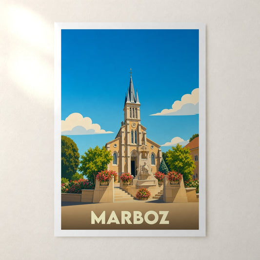 Affiche Marboz – sans cadre, accrochée au mur
