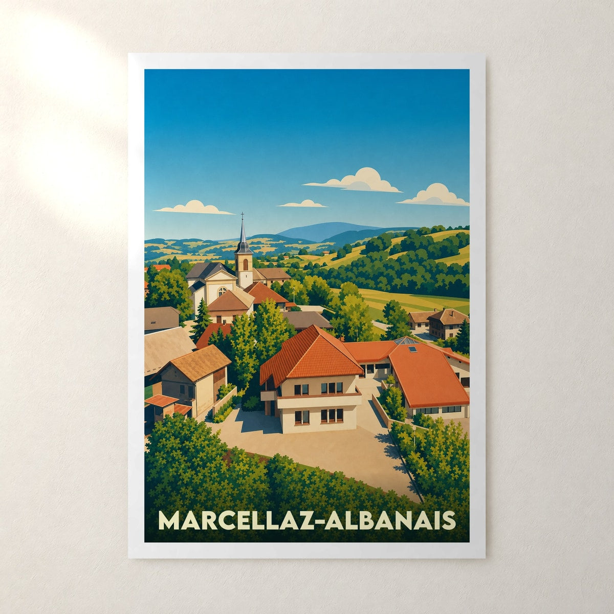 Affiche Marcellaz-Albanais – sans cadre, accrochée au mur