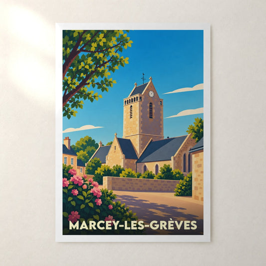 Affiche Marcey-les-Grèves – sans cadre, accrochée au mur