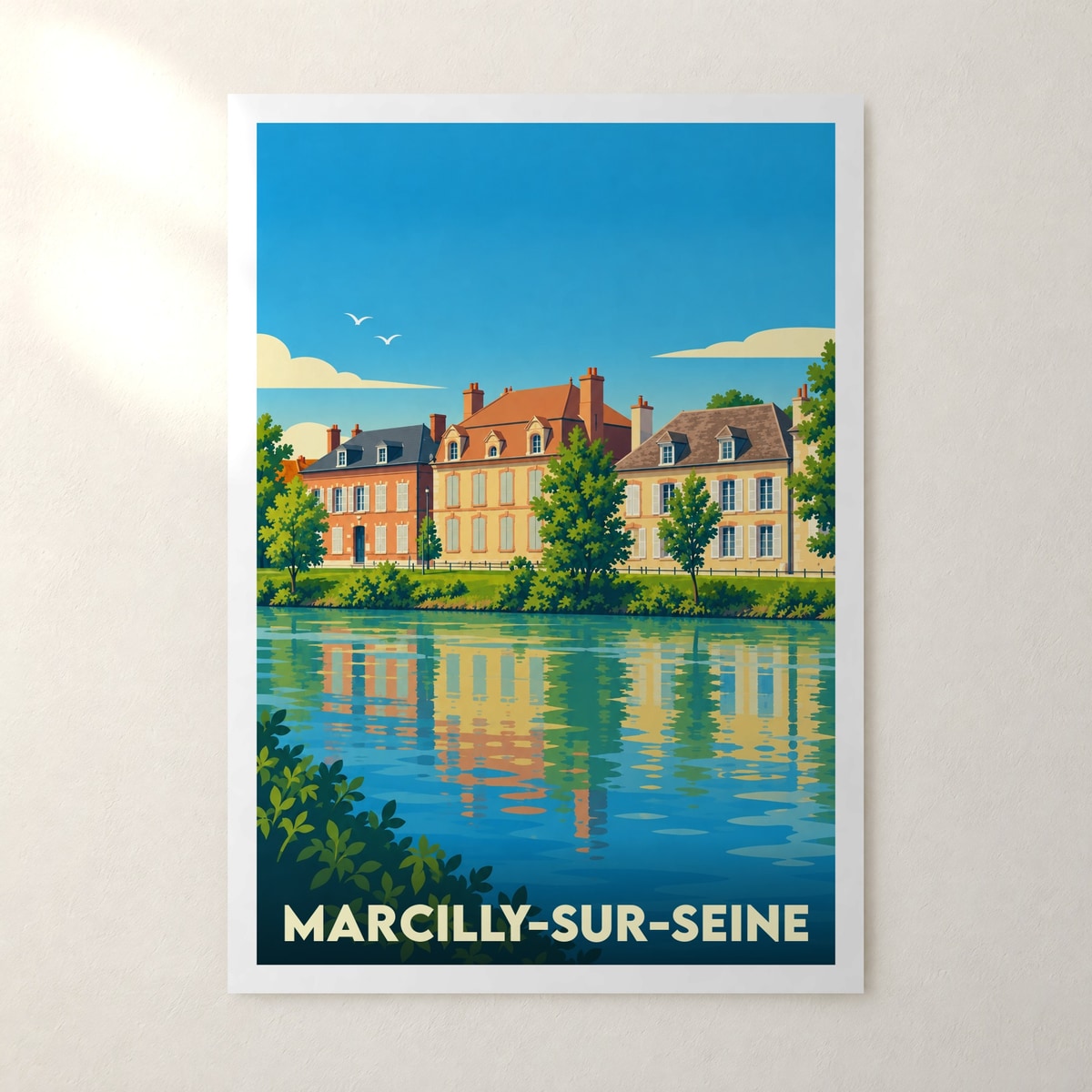 Affiche Marcilly-sur-Seine – sans cadre, accrochée au mur
