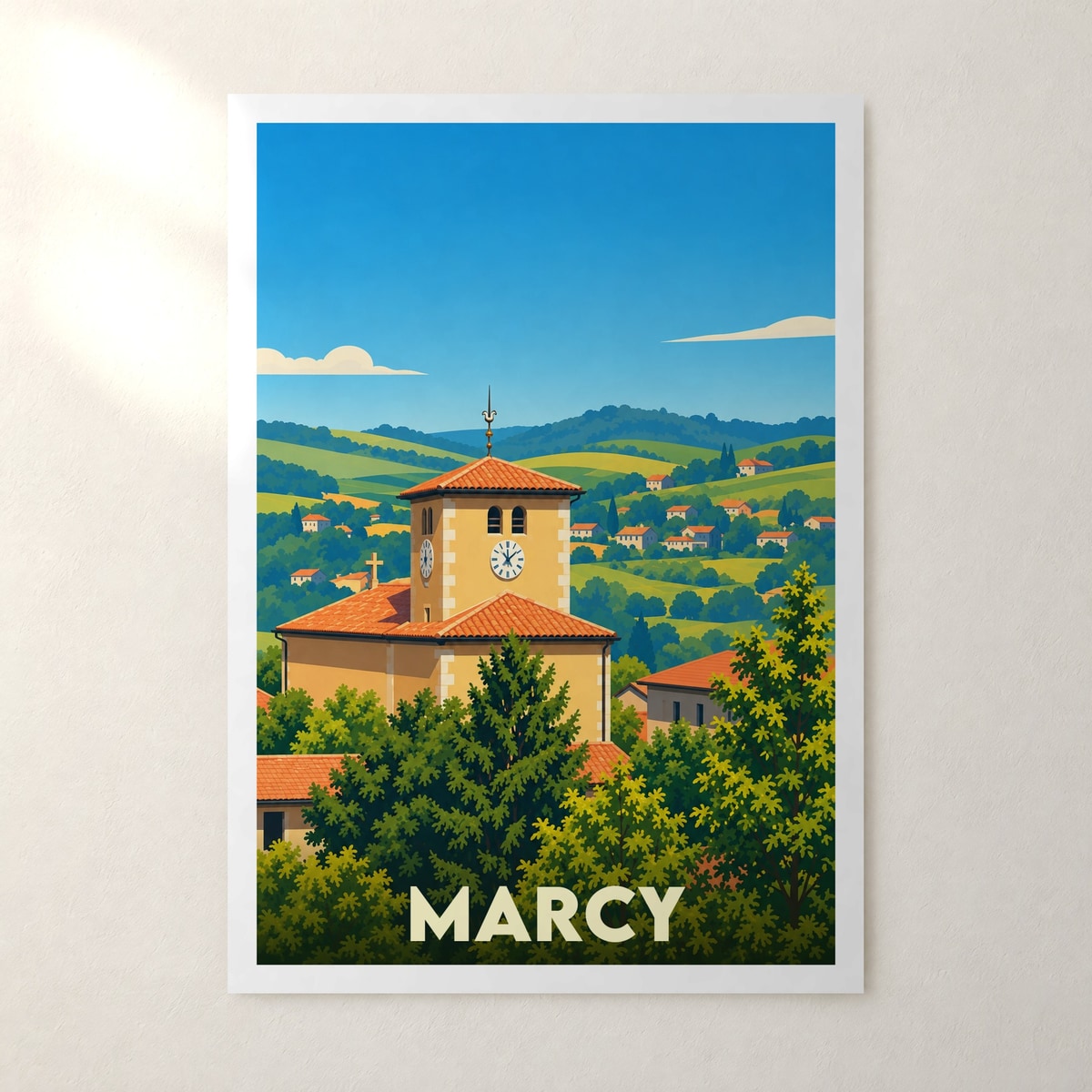 Affiche Marcy (Rhône) – sans cadre, accrochée au mur