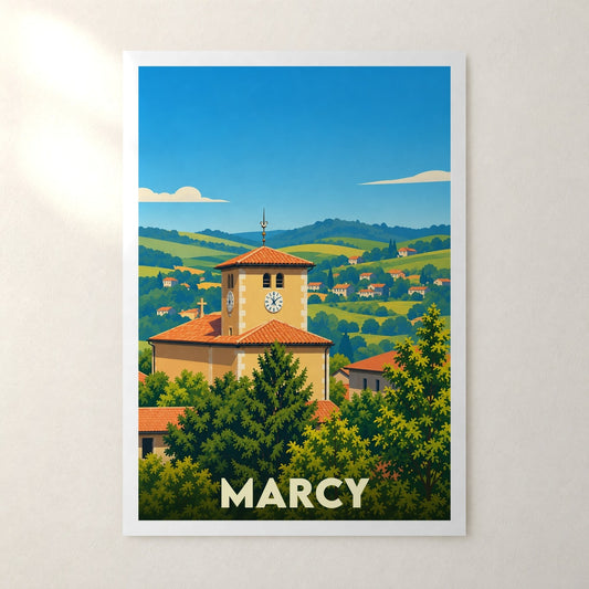 Affiche Marcy (Rhône) – sans cadre, accrochée au mur
