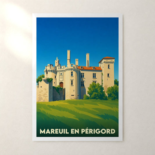 Affiche Mareuil en Périgord – sans cadre, accrochée au mur
