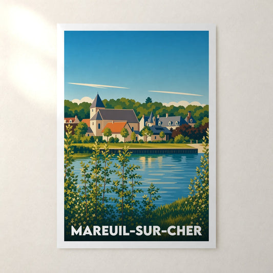 Affiche Mareuil-sur-Cher – sans cadre, accrochée au mur