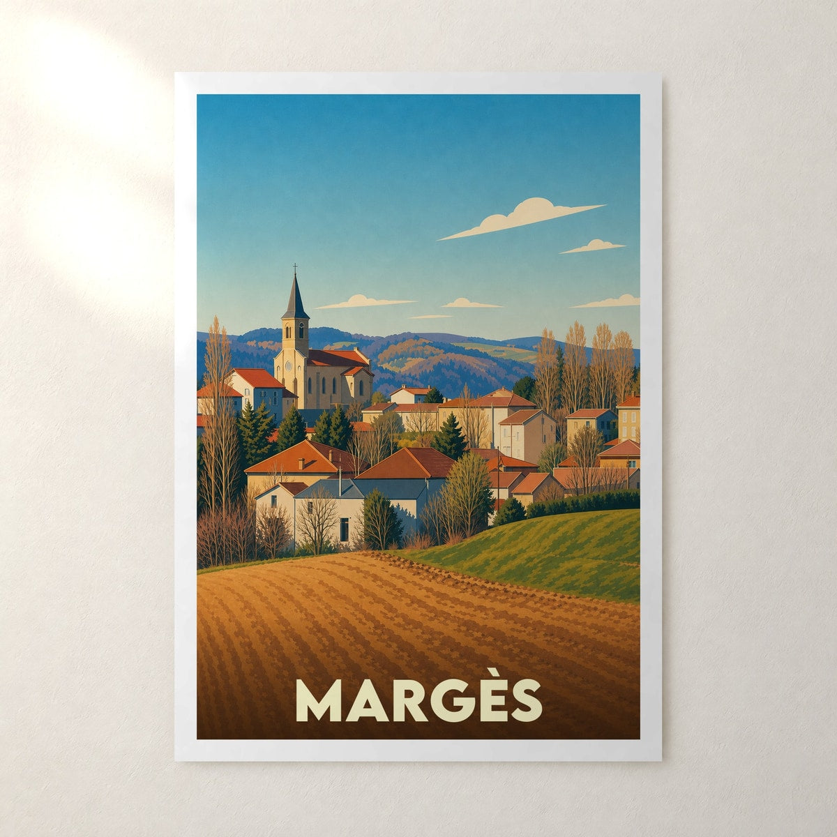 Affiche Margès – sans cadre, accrochée au mur