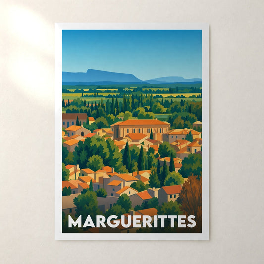 Affiche Marguerittes – sans cadre, accrochée au mur