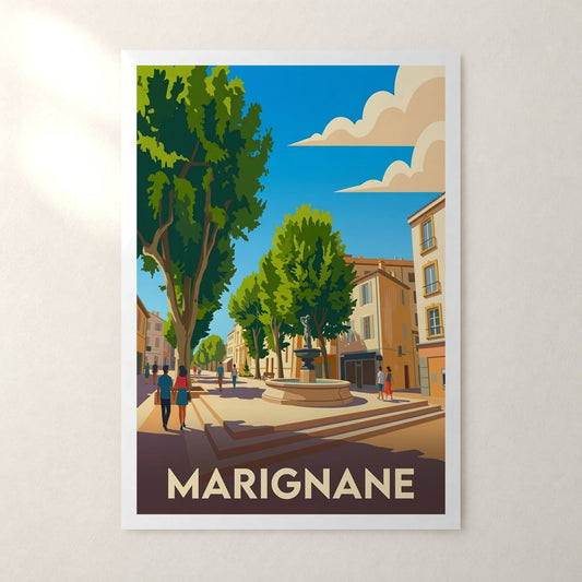 Affiche Marignane – sans cadre, accrochée au mur
