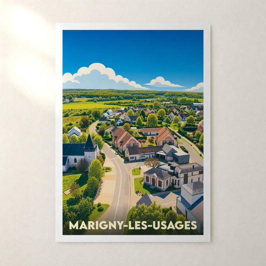 Affiche Marigny-les-Usages – sans cadre, accrochée au mur