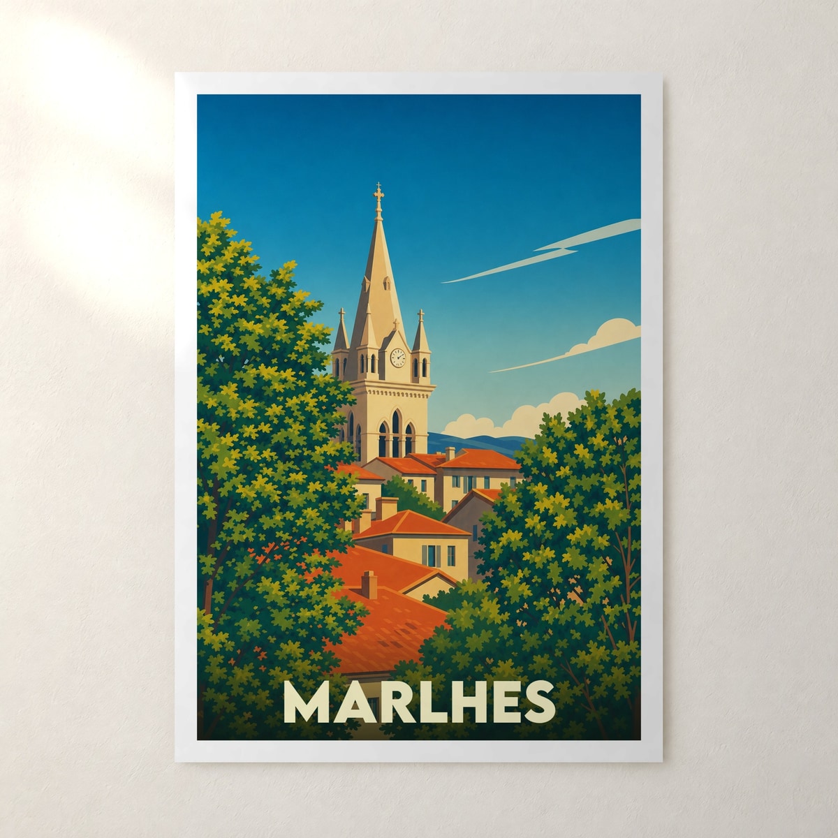 Affiche Marlhes – sans cadre, accrochée au mur