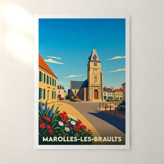 Affiche Marolles-les-Braults – sans cadre, accrochée au mur