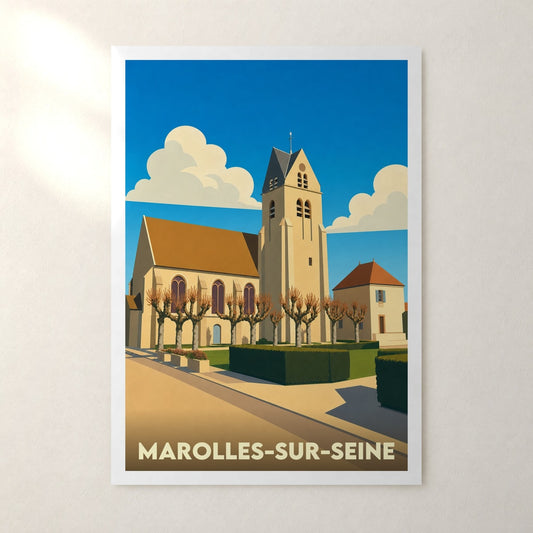 Affiche Marolles-sur-Seine – sans cadre, accrochée au mur