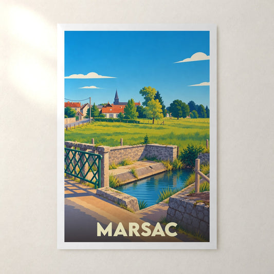 Affiche Marsac (Creuse) – sans cadre, accrochée au mur