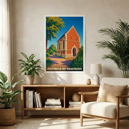 Affiche A1 (59,4 x 84,1 cm) Sans cadre souvenir de Marseille-en-Beauvaisis