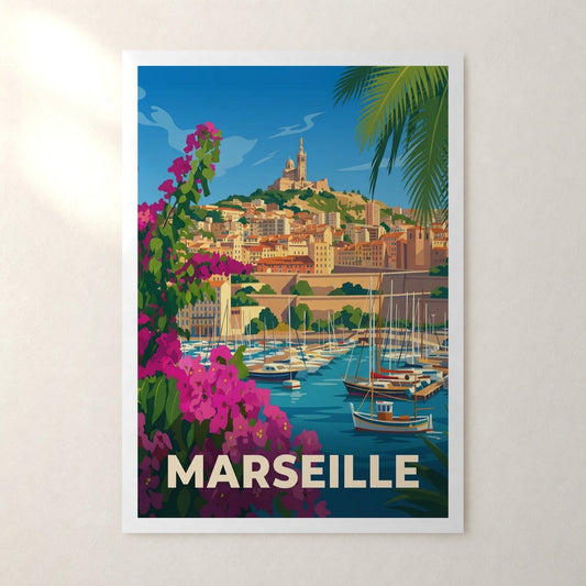 Affiche Marseille – sans cadre, accrochée au mur