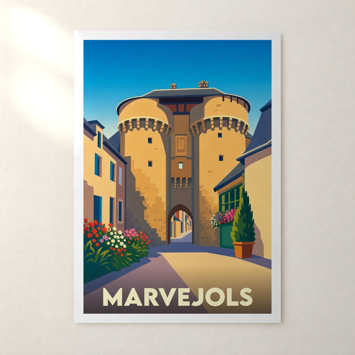 Affiche Marvejols – sans cadre, accrochée au mur