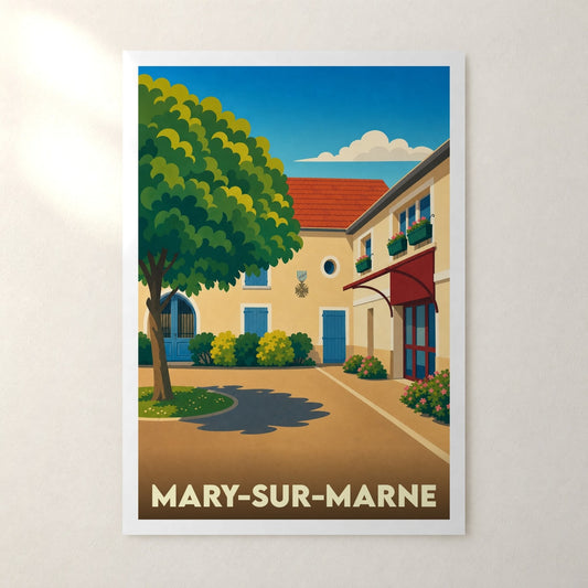 Affiche Mary-sur-Marne – sans cadre, accrochée au mur