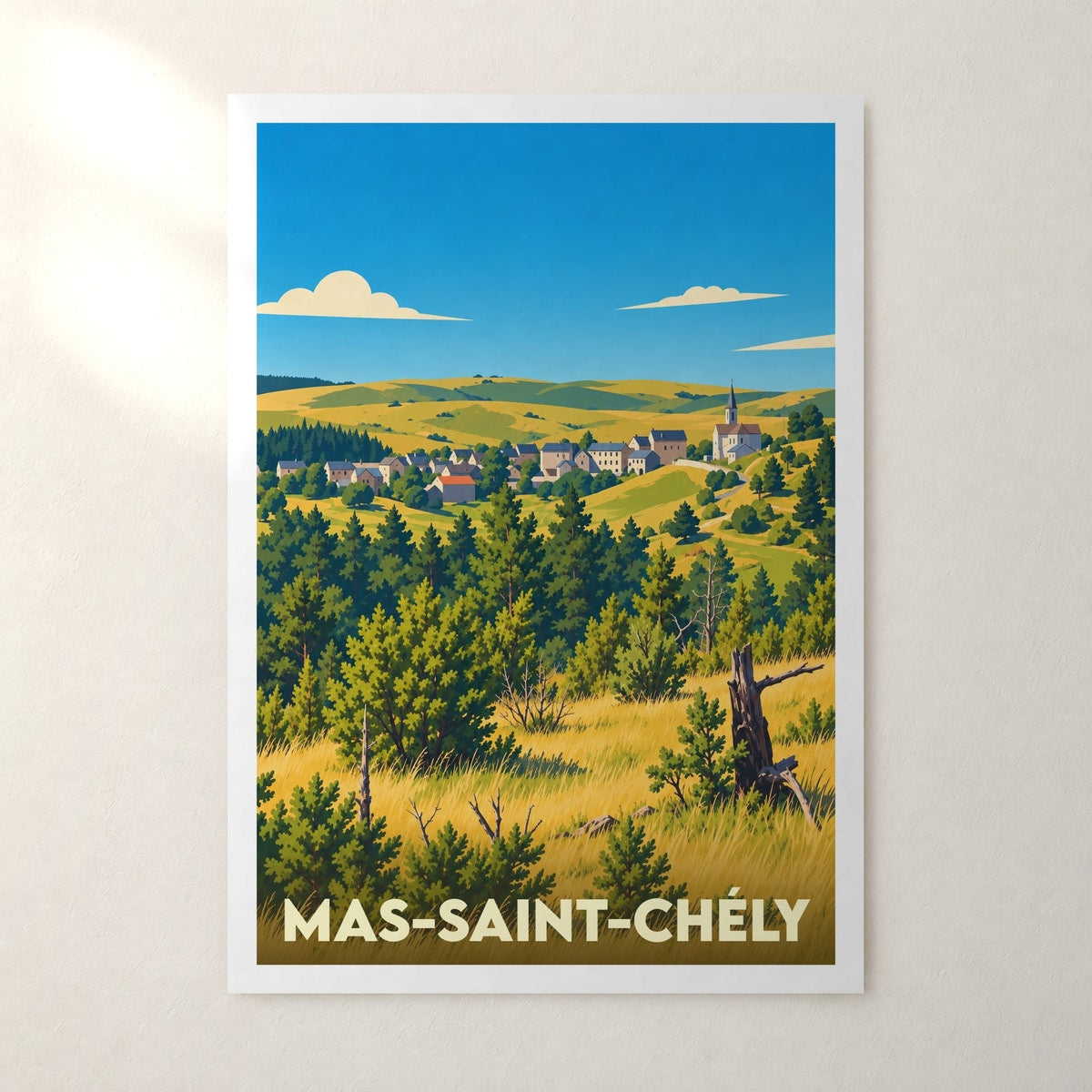 Affiche Mas-Saint-Chély – sans cadre, accrochée au mur