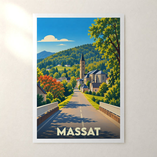 Affiche Massat – sans cadre, accrochée au mur