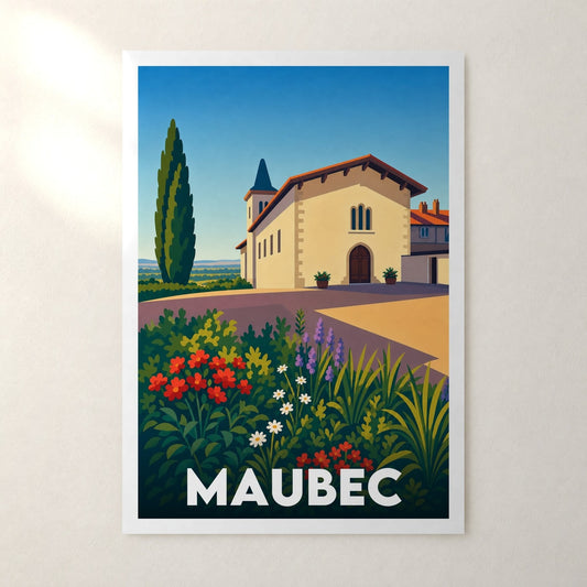 Affiche Maubec – sans cadre, accrochée au mur
