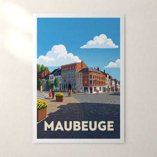 Affiche Maubeuge – sans cadre, accrochée au mur