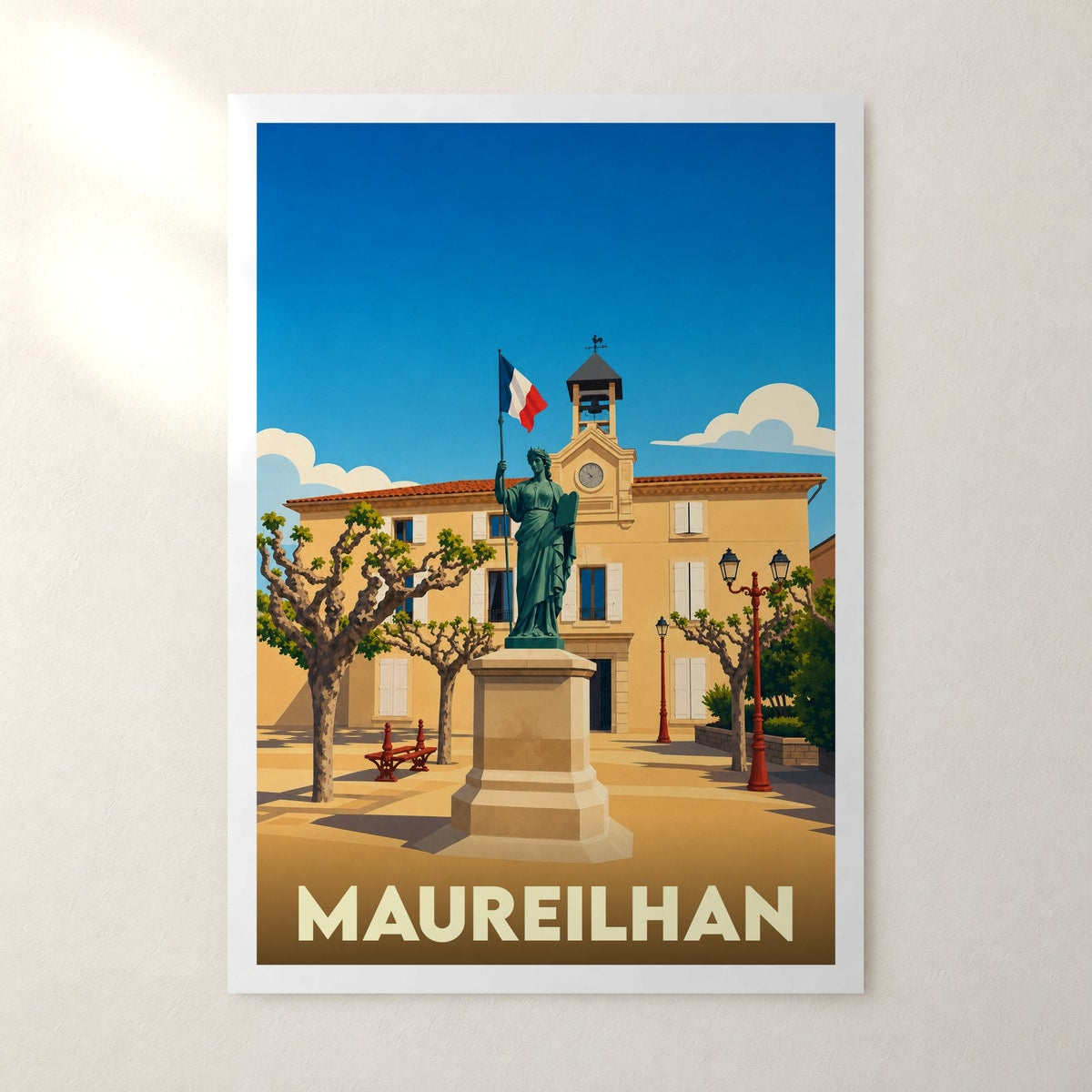 Affiche Maureilhan – sans cadre, accrochée au mur