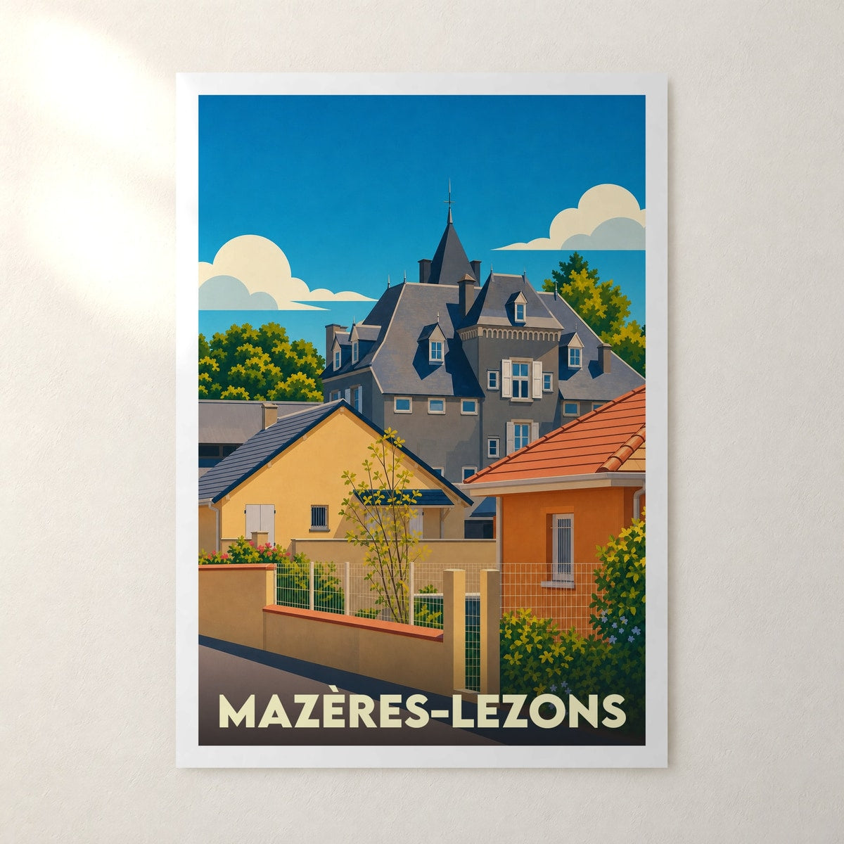 Affiche Mazères-Lezons – sans cadre, accrochée au mur