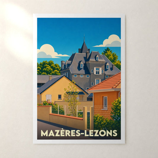Affiche Mazères-Lezons – sans cadre, accrochée au mur