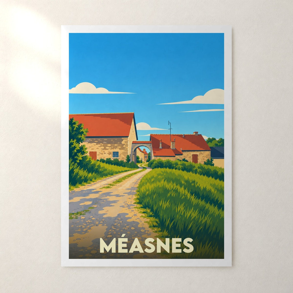Affiche Méasnes – sans cadre, accrochée au mur