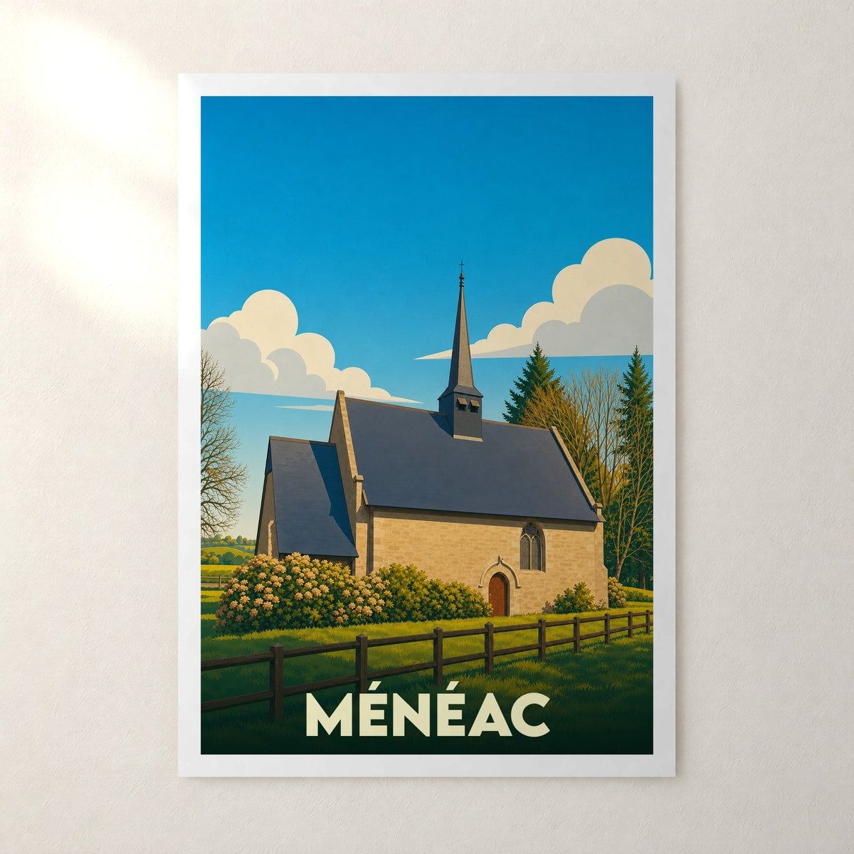 Affiche Ménéac – sans cadre, accrochée au mur