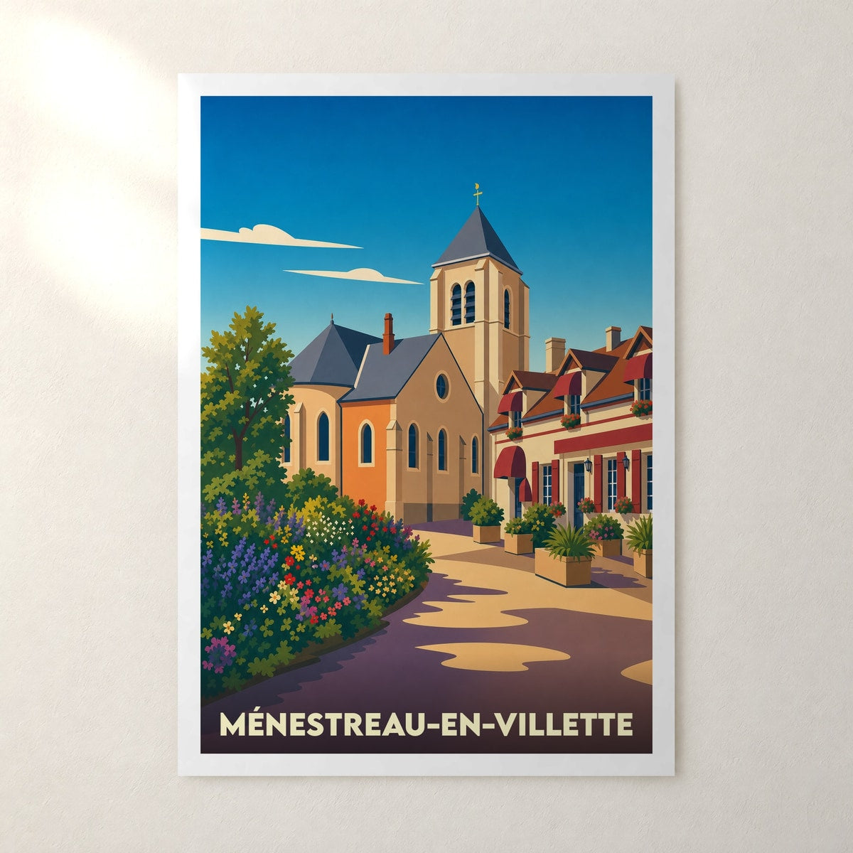 Affiche Ménestreau-en-Villette – sans cadre, accrochée au mur