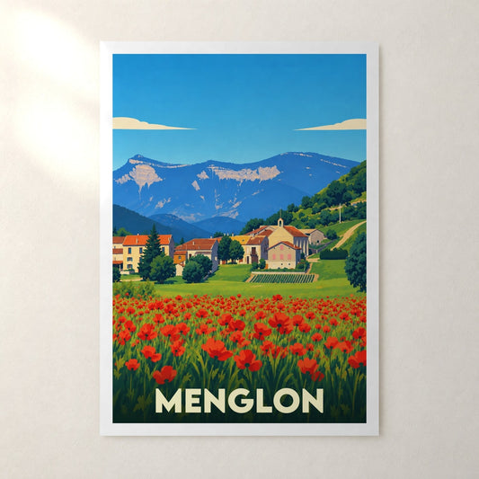 Affiche Menglon – sans cadre, accrochée au mur