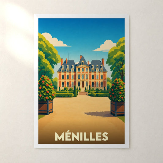 Affiche Ménilles – sans cadre, accrochée au mur