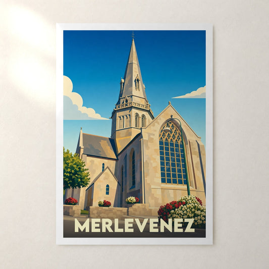 Affiche Merlevenez – sans cadre, accrochée au mur