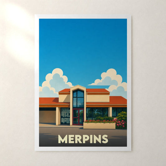 Affiche Merpins – sans cadre, accrochée au mur