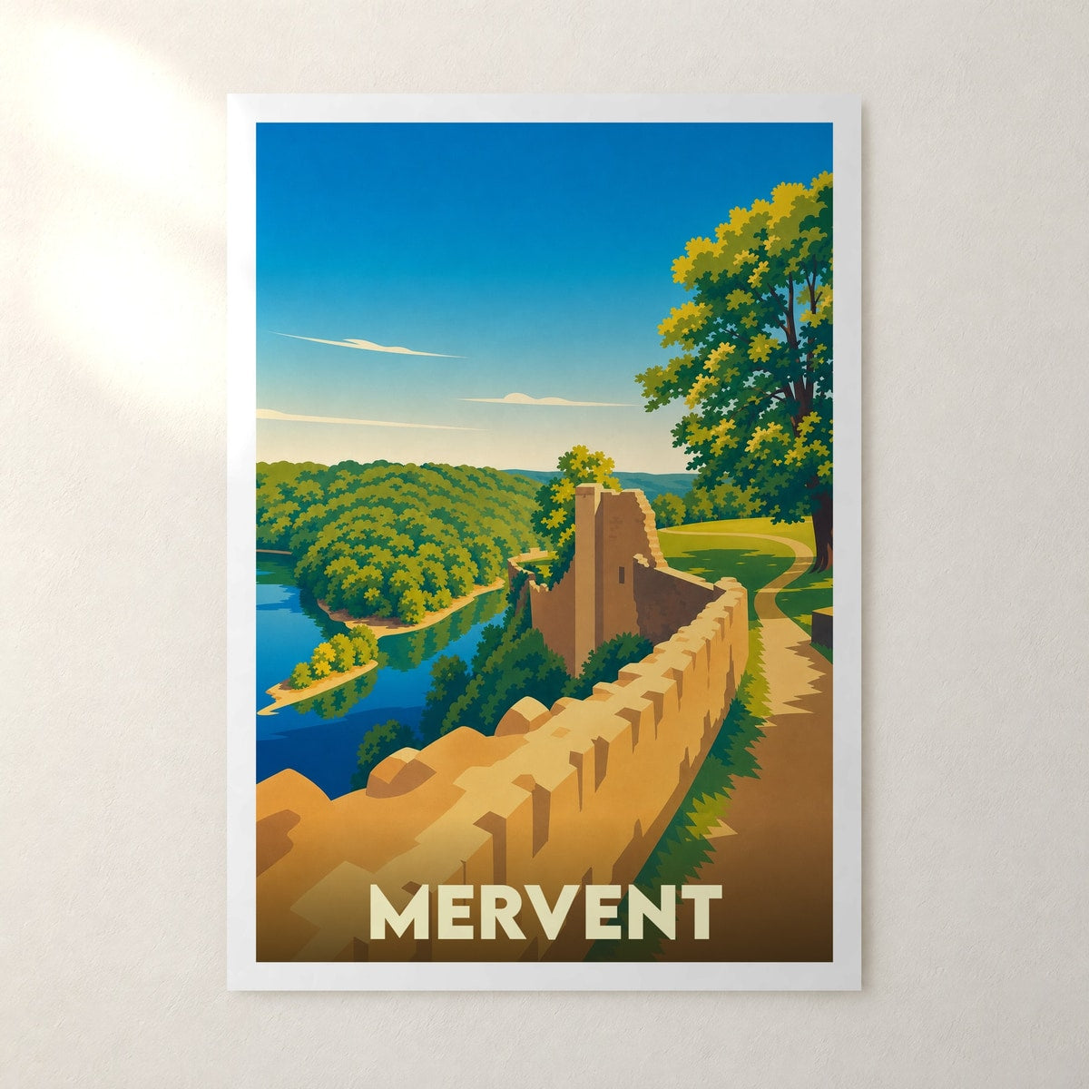 Affiche Mervent – sans cadre, accrochée au mur