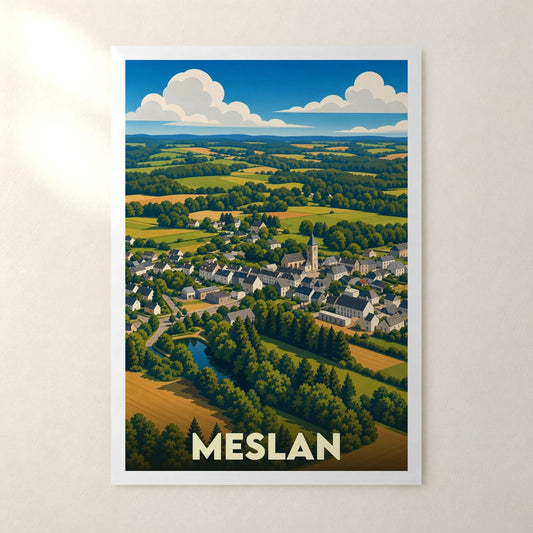 Affiche Meslan – sans cadre, accrochée au mur