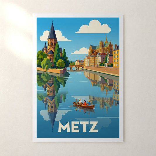 Affiche Metz – sans cadre, accrochée au mur