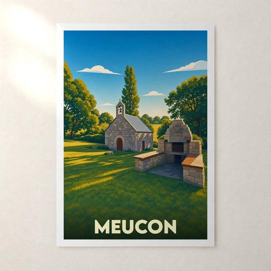 Affiche Meucon – sans cadre, accrochée au mur