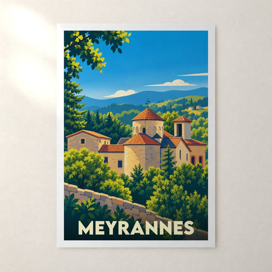 Affiche Meyrannes – sans cadre, accrochée au mur